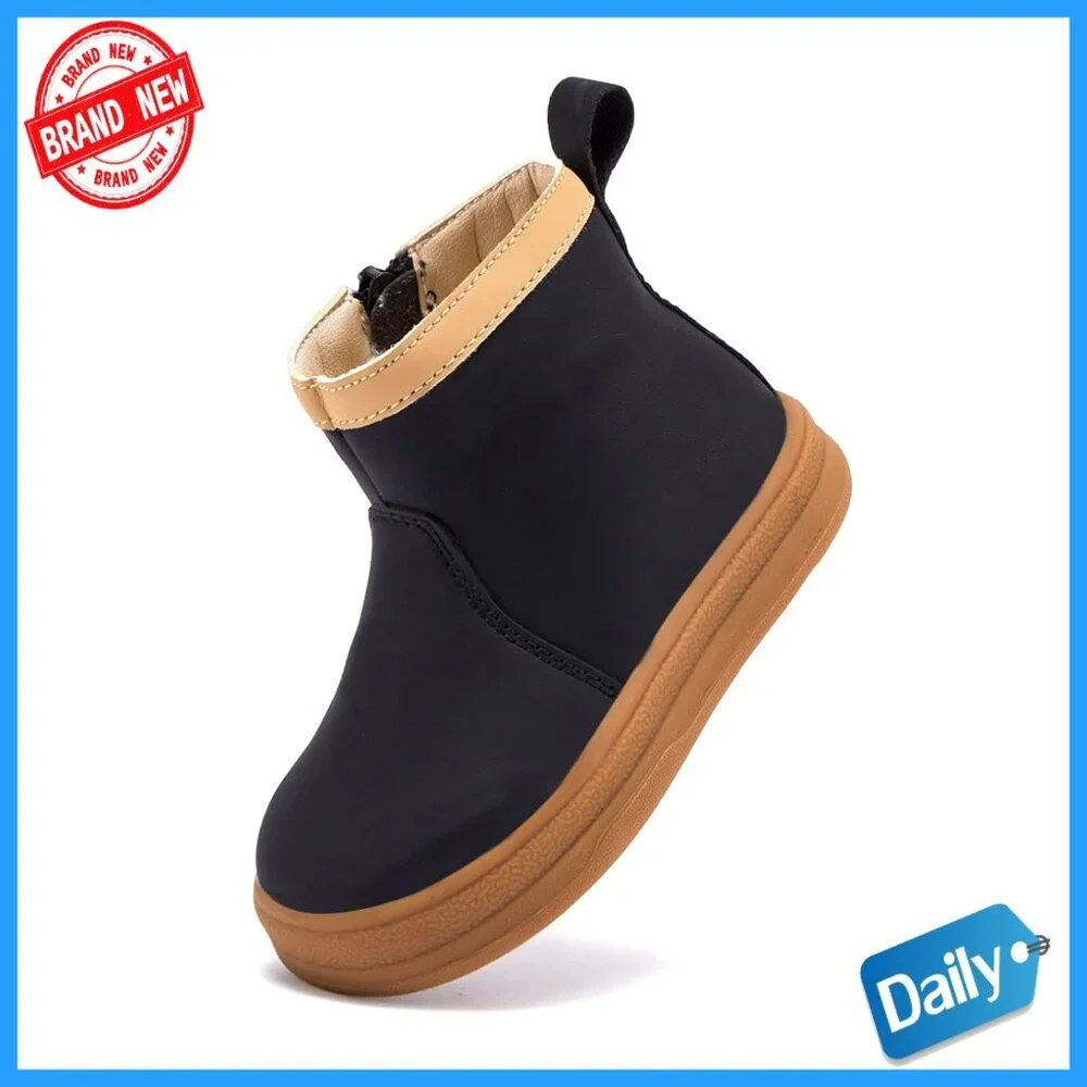 Infant Walking Booties with Faux Fur Lining, Non-Slip Soles, 6-24 Months
